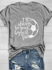 Trendy Kurzarm-T-Shirt mit Fußball-Print