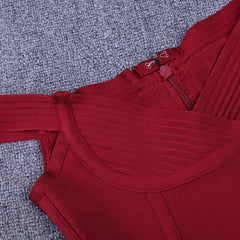 Schulterfreies Midi-Bandage-Kleid HK059