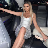 Vestido midi de tirantes sin mangas a rayas H0871