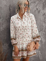 Vestido camisero con mangas globo