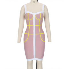 Ärmelloses Mini-Bandage-Kleid mit Riemchenmuster PP0602