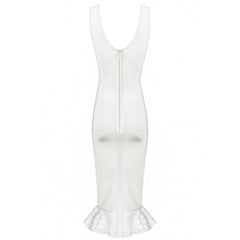 Ärmelloses Bandage-Kleid mit Trägern und Fischschwanz über dem Knie HB5485