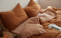 Duo Pillowcases - Burnt Orange + Peach