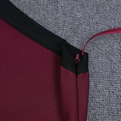 Vestido midi de vendaje con un hombro, manga larga y aberturas HI906