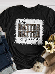 Hey Batter Batter Swing Baseball-Aufdruck, kurzärmeliges T-Shirt