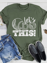 Kurzärmliges T-Shirt mit „Let's Do This“-Print für Baseball-Mama