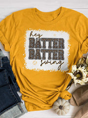 Hey Batter Batter Swing Baseball-Aufdruck, kurzärmeliges T-Shirt