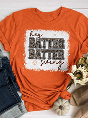 Hey Batter Batter Swing Baseball-Aufdruck, kurzärmeliges T-Shirt
