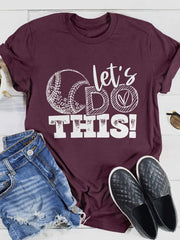Kurzärmliges T-Shirt mit „Let's Do This“-Print für Baseball-Mama