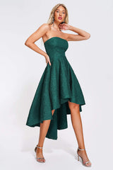 VILLY trägerloses Jacquard-Midikleid