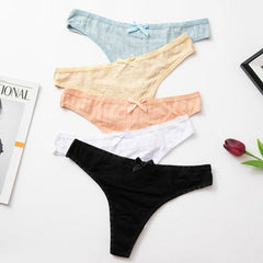 Conjunto de 5 bragas con lazo decorativo de canalé