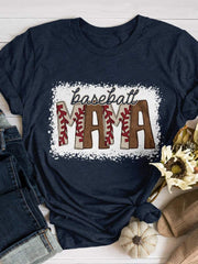 Camiseta de manga corta con estampado de Baseball Mama