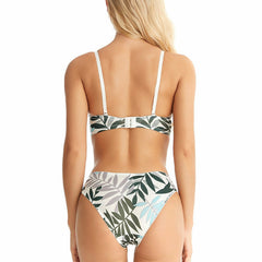 Conjunto de lencería con aros y estampado de hojas