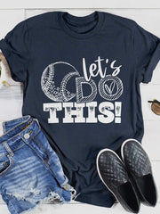 Kurzärmliges T-Shirt mit „Let's Do This“-Print für Baseball-Mama
