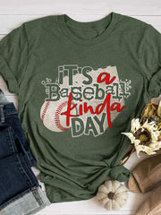 Camiseta de manga corta con estampado "Béisbol Kinda Day"