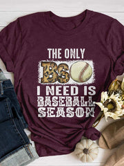 Kurzärmliges T-Shirt mit „The Only BS Is Baseball Season“-Aufdruck