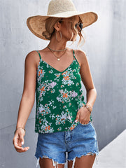 Böhmisches Blumen-Unterhemd mit V-Ausschnitt