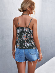 Böhmisches Blumen-Unterhemd mit V-Ausschnitt