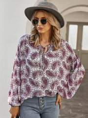 Boho Casual Langarm Lose Shirt Damen