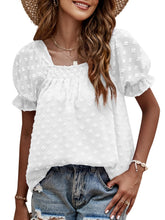 Sweet Double Layer Square Neck Top In Chiffon Jacquard