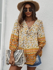 Boho Top Frühling Sommer Print Shirt