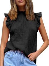 Einfarbiges Patchwork-Ärmelloses Top, modisches, lässiges Chiffon-T-Shirt