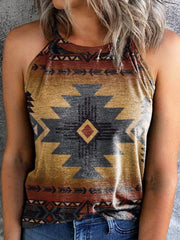 Camiseta sin mangas vintage con cuello halter