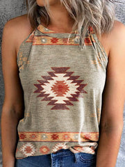 Camiseta sin mangas vintage con cuello halter