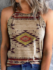 Camiseta sin mangas vintage con cuello halter