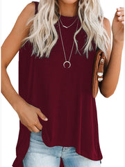 Camiseta de tirantes de color liso con parte inferior de longitud media