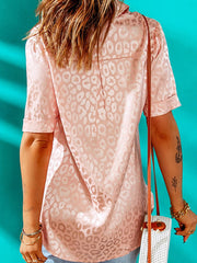 Cárdigan de mujer con solapa, botonadura sencilla, holgado, de manga corta