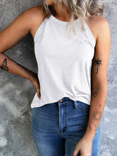 Top ajustado sin mangas de color liso para mujer