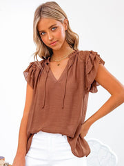 Camiseta informal holgada de color sólido