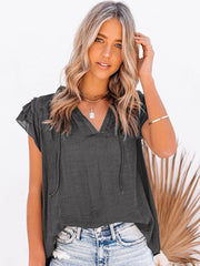 Camiseta informal holgada de color sólido