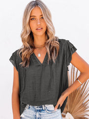 Camiseta informal holgada de color sólido