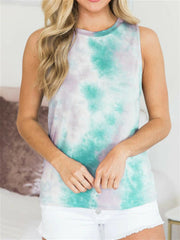 Camiseta sin mangas con efecto tie-dye