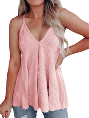 Camiseta de tirantes de punto con cuello en V informal