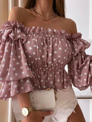 One Shoulder Pleated Shirt