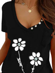 Camiseta de manga corta con estampado de niña dulce