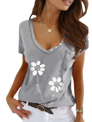 Camiseta de manga corta con estampado de niña dulce