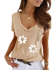 Camiseta de manga corta con estampado de niña dulce