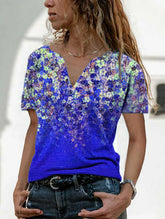 V-Ausschnitt Übergröße Kurzarm Damen Top T-Shirt