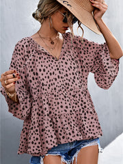 Camiseta holgada con cuello en V para muñeca pequeña