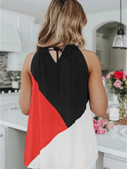 Halter Straps Contrast Color Vest T-shirt Top