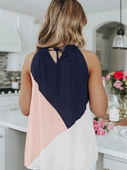 Halter Straps Contrast Color Vest T-shirt Top