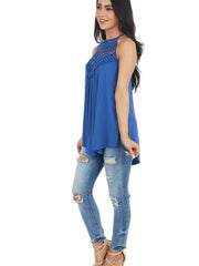 Chaleco con costuras de encaje de color sólido