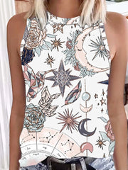 Chaleco informal holgado con cuello redondo