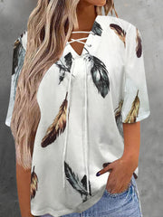 Lässiges, lockeres T-Shirt mit kurzen Ärmeln