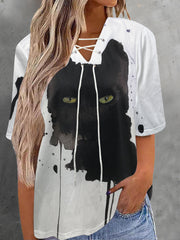 Lässiges, lockeres T-Shirt mit kurzen Ärmeln