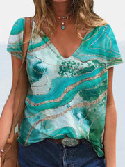 Camiseta de mujer con estampado de media manga y estilo urbano